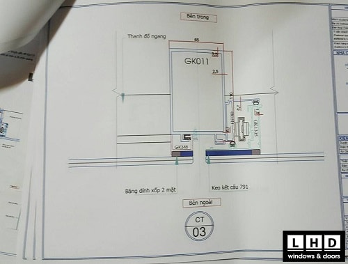 vách mặt dựng giấu đố nhôm xingfa hệ 65