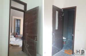 lắp đặt cửa gỗ Huge Duratek tại Trần Đăng Ninh